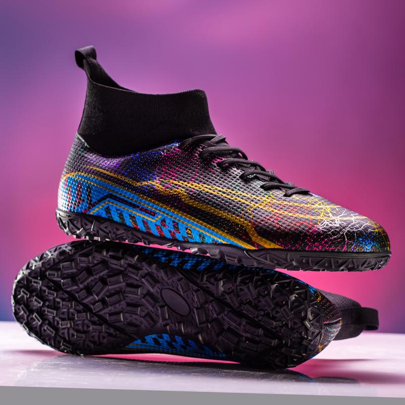 New football shoes men's made grass flat training shoes long nails broken nails youth sports socks mouth