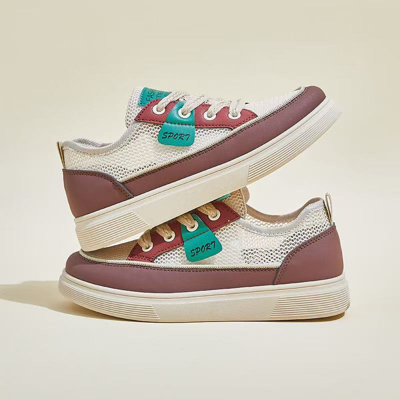 

Spring and summer mesh shoes soft-soled non-slip sports board shoes trendy new women s shoes versatile mesh breathable casual shoes 40 красный