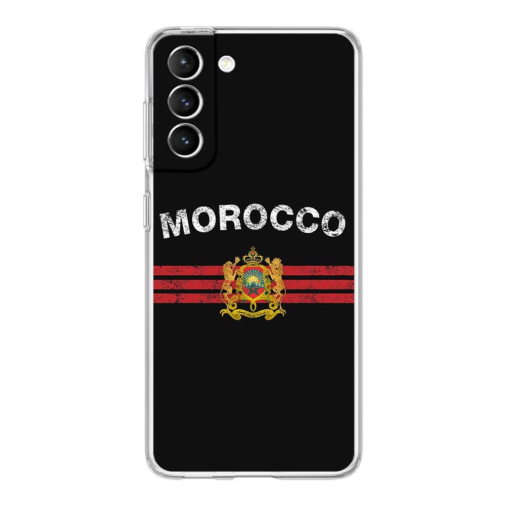Morocco Flag Passport Phone Case For Samsung Galaxy S21 Plus S20 FE S22 Ultra 5G S10E S10 S9 S8 Note 20 10 Lite Clear Cover Soft
