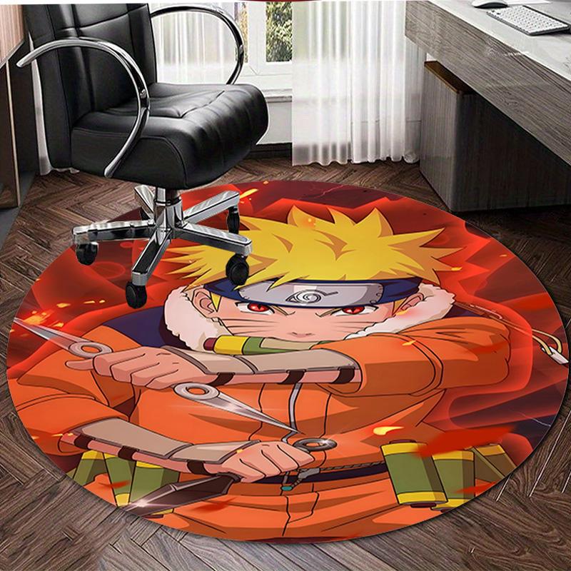 1pc NARUTO (5) Design Printed Area Round Carpet for Bedroom Living Room Home Decor Rugs Mat Non Slip Mat Rug for Bedside