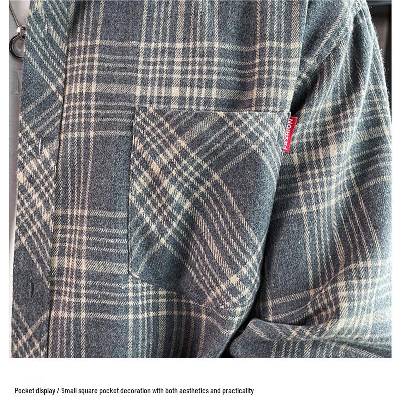 MaoRen Men's Long Sleeve Casual Plaid Shirt