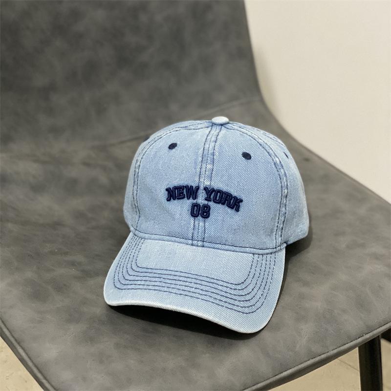 

Кепка для активного отдыха женская кепка с мягким верхом универсальная однотонная бейсболка повседневная мужская ковбойская шляпа новая M（56-58cm） светло-синий