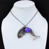 Charoite Pendant Copper Wire Wrapped Jewelry Handmade Fish Pendant Gemstone Pendant Dainty Jewelry Copper Wire Wrap Pendant Anniversary Gift