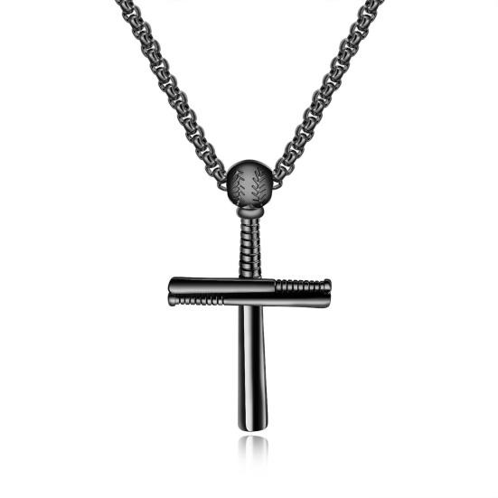 Handsome Men Necklace Cross Design Scratch-resistant Lightweight Leisure Pendant Necklace for Daily Life