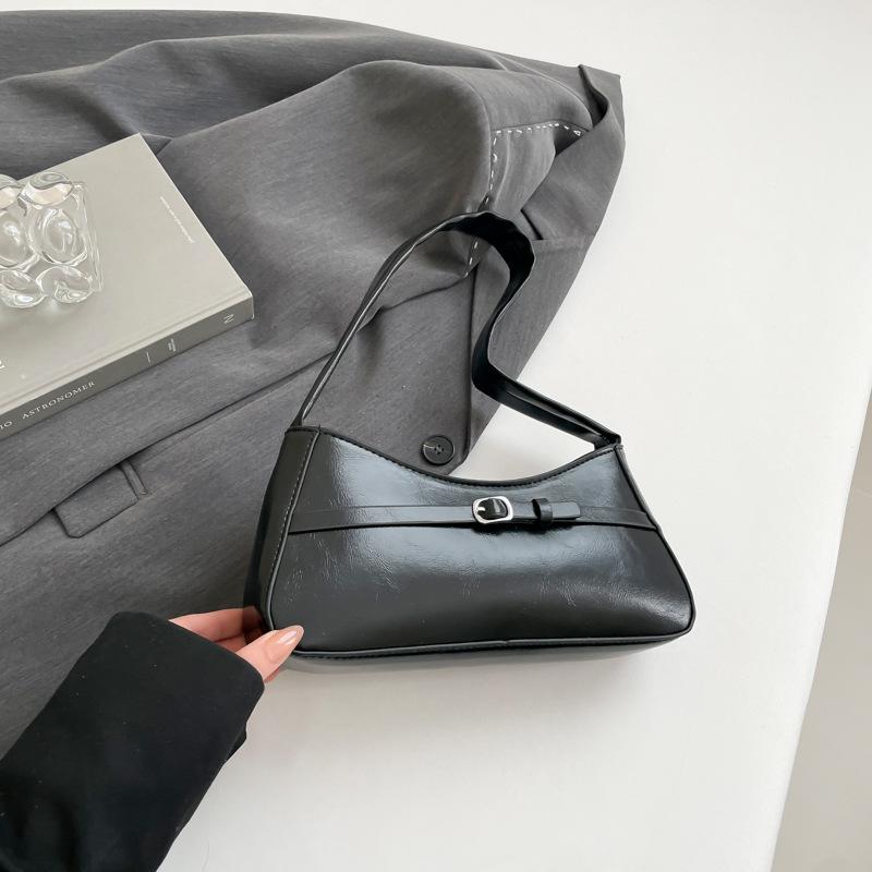 

Новая простая женская сумка для девочек, сумочка, милая, 2025 весна, универсальная, повседневная сумка, на плечо, под мышку, женская чёрный