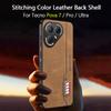 Stitching Color Retro Matte Leather Case For Tecno Pova 7 Pro Ultra Pop 10 8 4G 5G Full Cover Camera Protector Anti Slide Shell