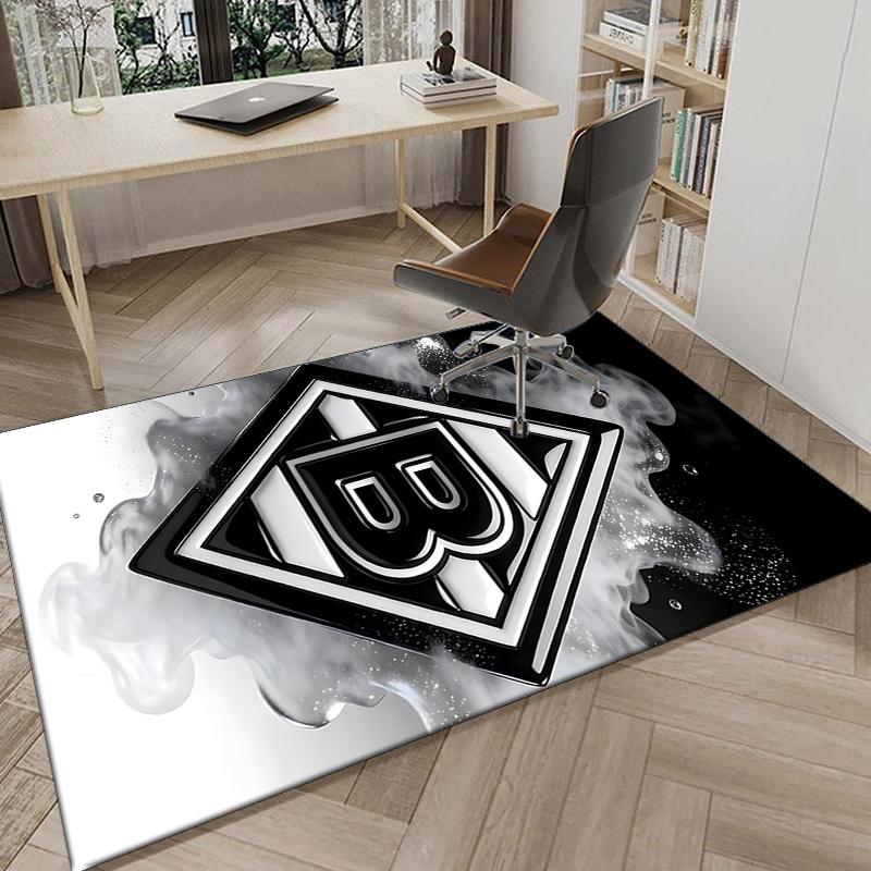 1PC Green Black Borussia Rug Game Carpet, Floor Mat for Bedroom Living Room Entryway Rug, Home Decor Idea Gift for Christmas birthday