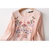 Export Tail Order Export OEM Goods Sweet Gentle Flower Embroider Cotton Dress Ninth Sleeve Spring & Fall
