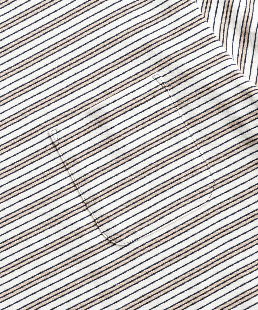 Waildeubeuligseu W25 Striped Pocket Tee (Brown)