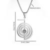 European and American Style Cut Titanium Steel Hollow Geometric Graphics Series Spiral Symbol Pendant 304 Material Stainless Steel Necklace