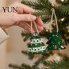 Large Small Storage Christmas Tree Shaped Gift Bags with Drawstring, Reusable Holiday Fabric Bags, Printed Winter Goodie Pouches for Present Wrapping,