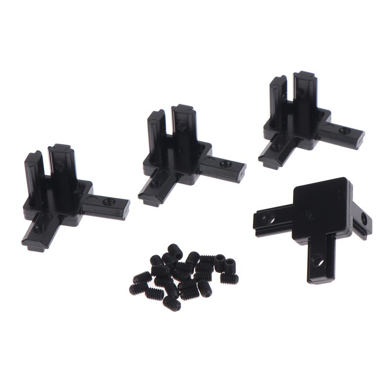 90 Degree T-Slot Corner Bracket 4Pcs Aluminum Interior Profile Connector with Screws for Woodworking Furniture Fixing