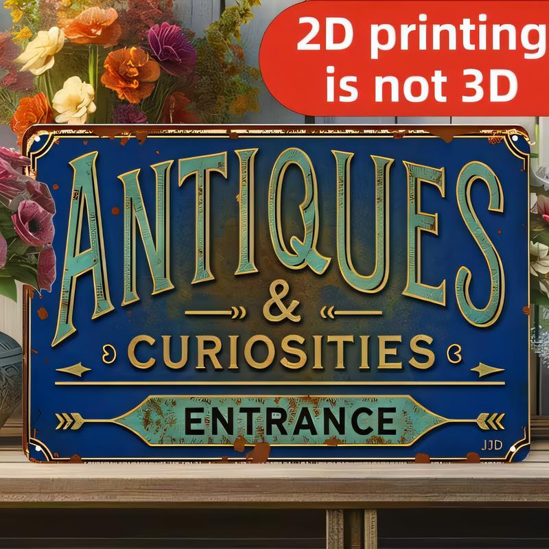 Tin Sign Antique Curiosities Curiosity Entrance Vintage Retro Metal Wall Decor D Printing Non D Bar Pub Cafe Shop Home Garde