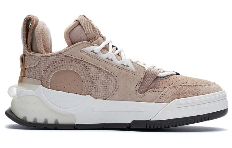 Li Ning Enlightenment Textile, Synthetic Leather, Split Suede Slip Resistant, Abrasion Resistant, Lightweight Mid Top AGCR448-1