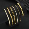 6pcs Vintage Punk Zircon Metal Chain Bracelet Set for Women Beaded Twist Design Multi-Layer Bracelets Daily Wear Jewelry Gifts