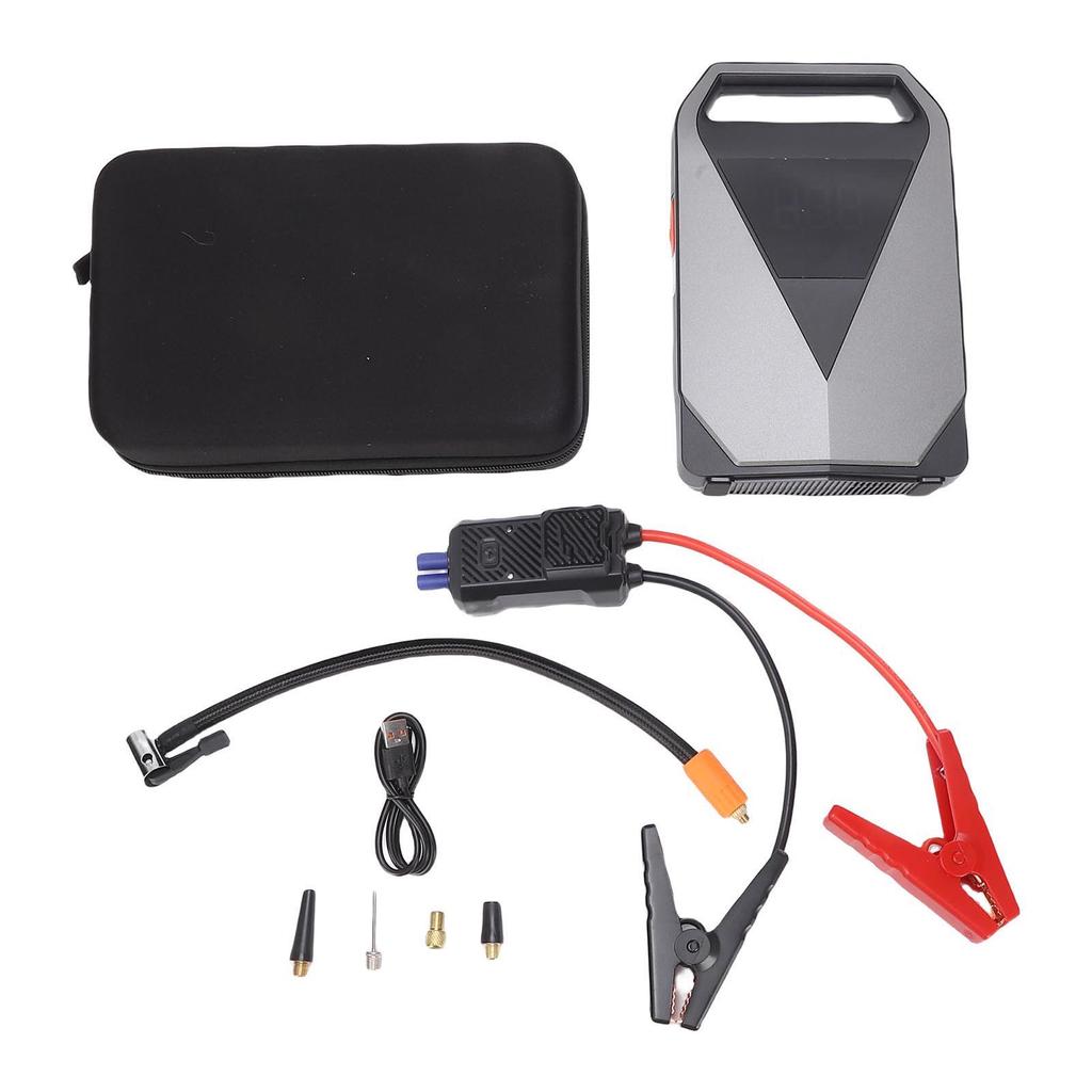 Car Jump Starter Tire Inflator 80W Portable Air Pump Jump Starter Battery Pack with 2 USB Ports 3 LED Light Modes for