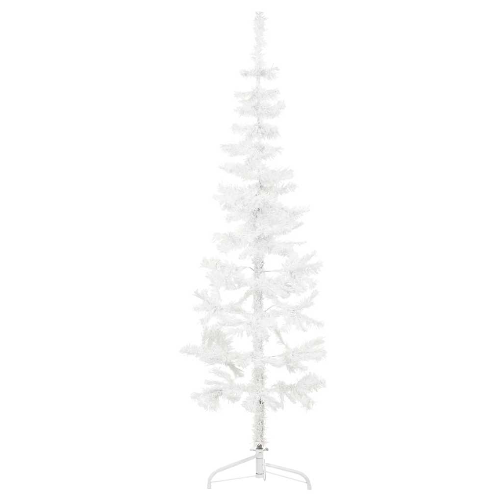 Artificial Half Christmas Tree with Stand Slim White 120 Cm