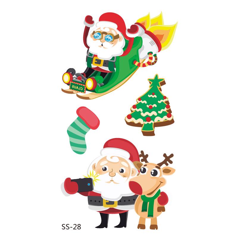 Christmas Fun Face Stickers: Children's Cartoon Tattoo Stickers
