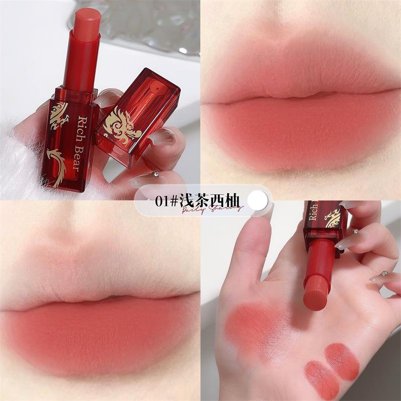 Бархатная помада Блеск для губ Помада-мусс для губ Не прилипает к чашке Не смывается Не прилипает к чашке Красота Личный уход 【rb3001 longxi colorful lipstick】01