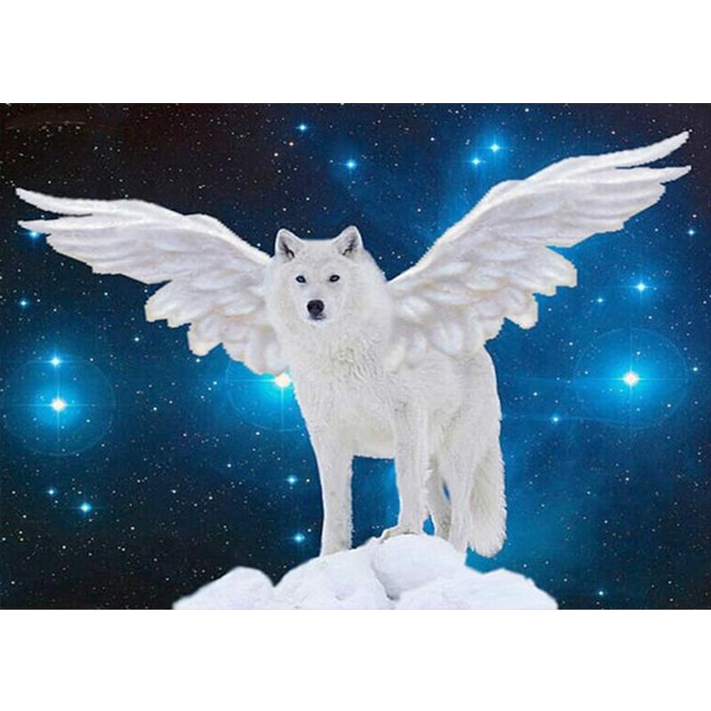 5D-Diamantmalerei, Wolf, rund, Kreuzstich, Diamantstickerei, Tiere, Perlenbild, Kits, Kunsthandwerk, Heimdekoration