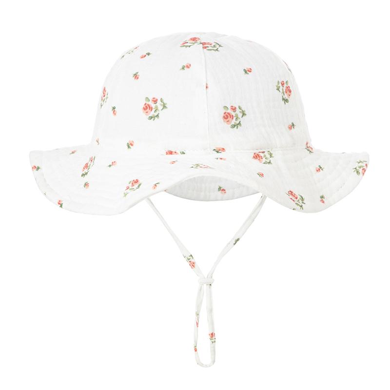 Baby Cotton Bucket Hat  Children Sunscreen Outdoor Caps Boys Girls Print Hat Unisex Beach Fishing Hat