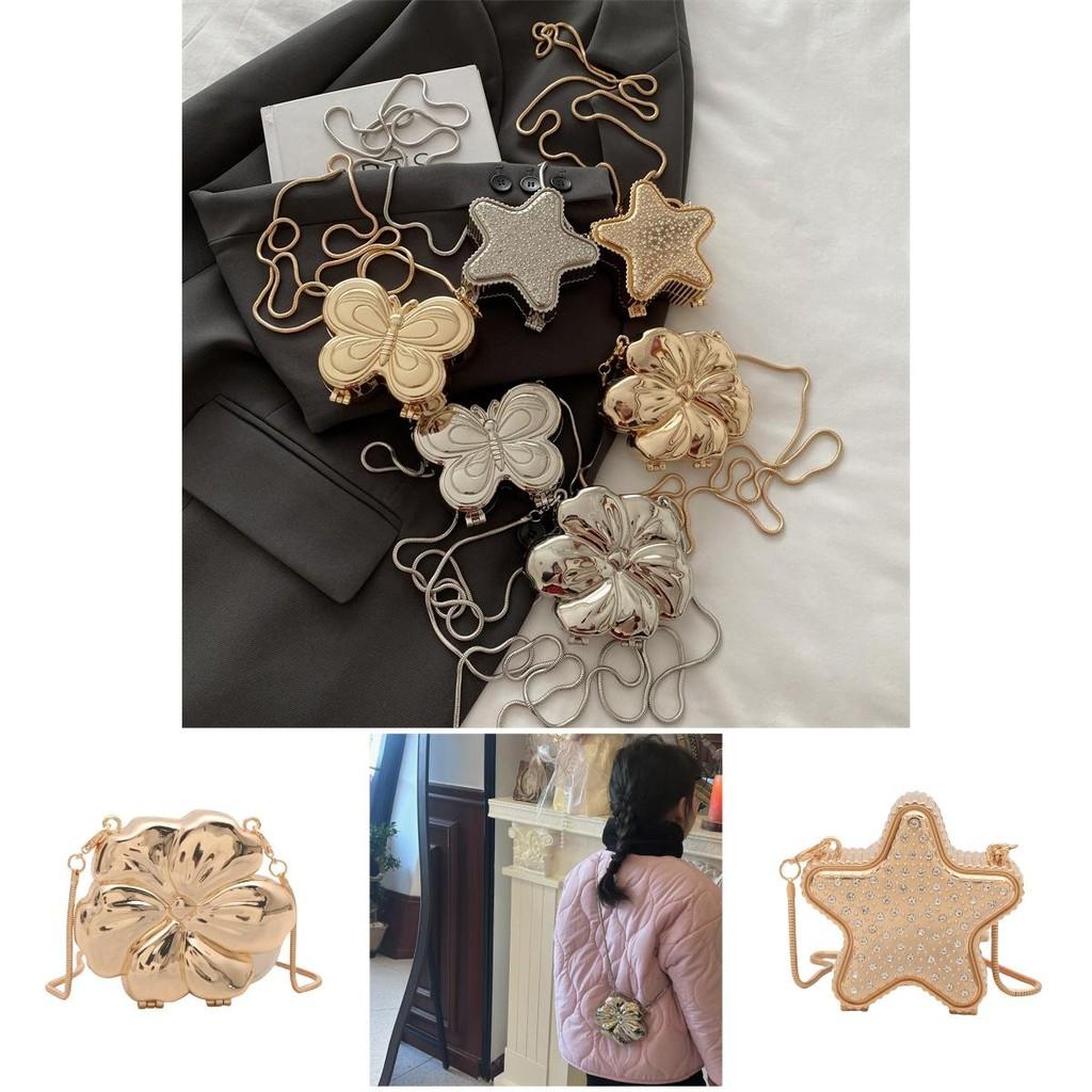 Stylish Mini Coin Purse Adorable Star Shape Chain Shoulder Bag For Kids In Chic Gold And Silver