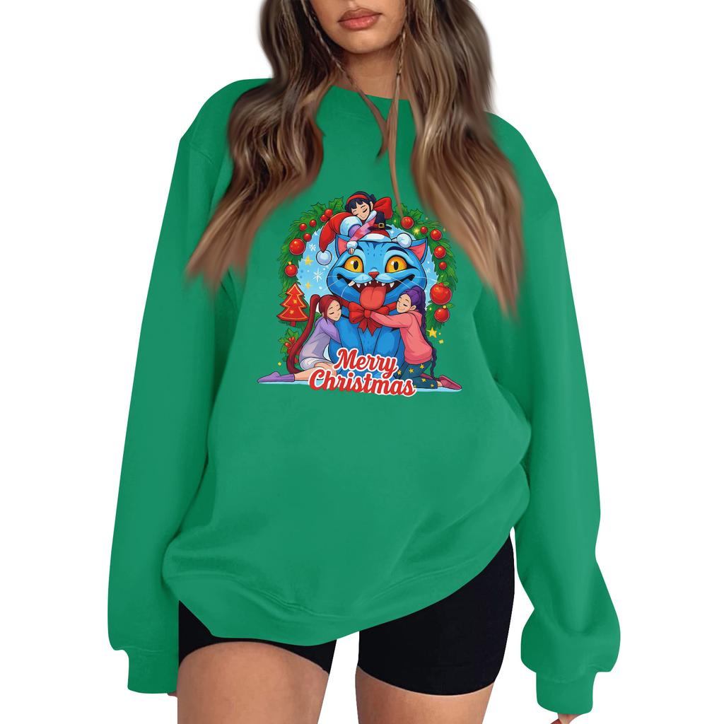 Women's Fashion Long-Sleeve Pullover Sweatshirt With Fun Movie-Themed Print