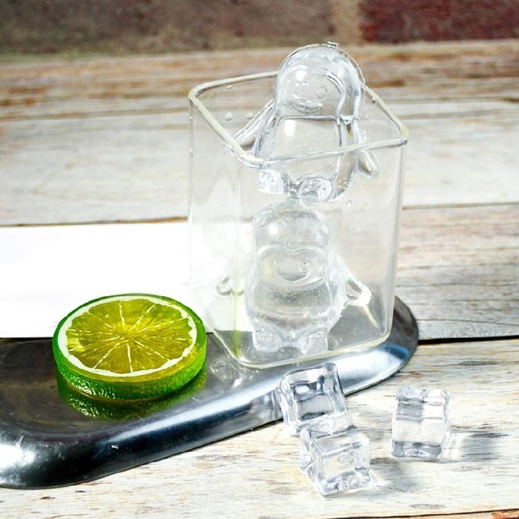 Charm Lovely Penguins Sturdy Silicone Ice Tray 4 Molds with Lid Craft Supplies for Refreshing Beverage Experience