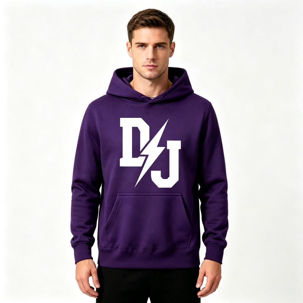 Men Stylish Lightning Letter Print Pullover Hoodie Casual Long Sleeve Sweatshirt For Daily Wear