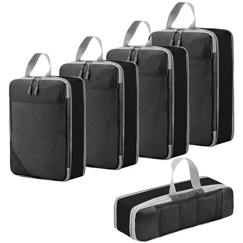 Travel Storage Bag Compressible Packing Cubes Carry on Travel Suitcase Luggage Organizer Foldable Waterproof Handbag Travel Bag