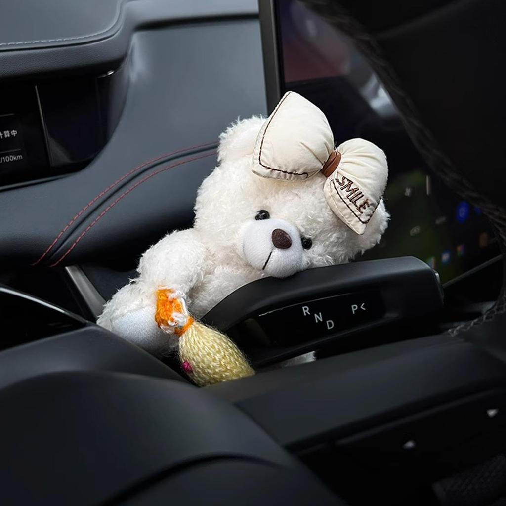Car Plush Decoration, Wiper Shift Handle Decoration Doll | Creative Car Plush Bear Doll