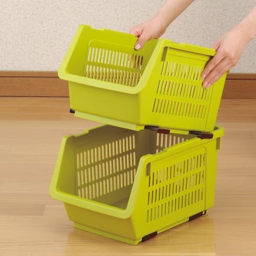 Inomata Chemical Stackable Vegetable Storage Tray, Potato Storage, Orange