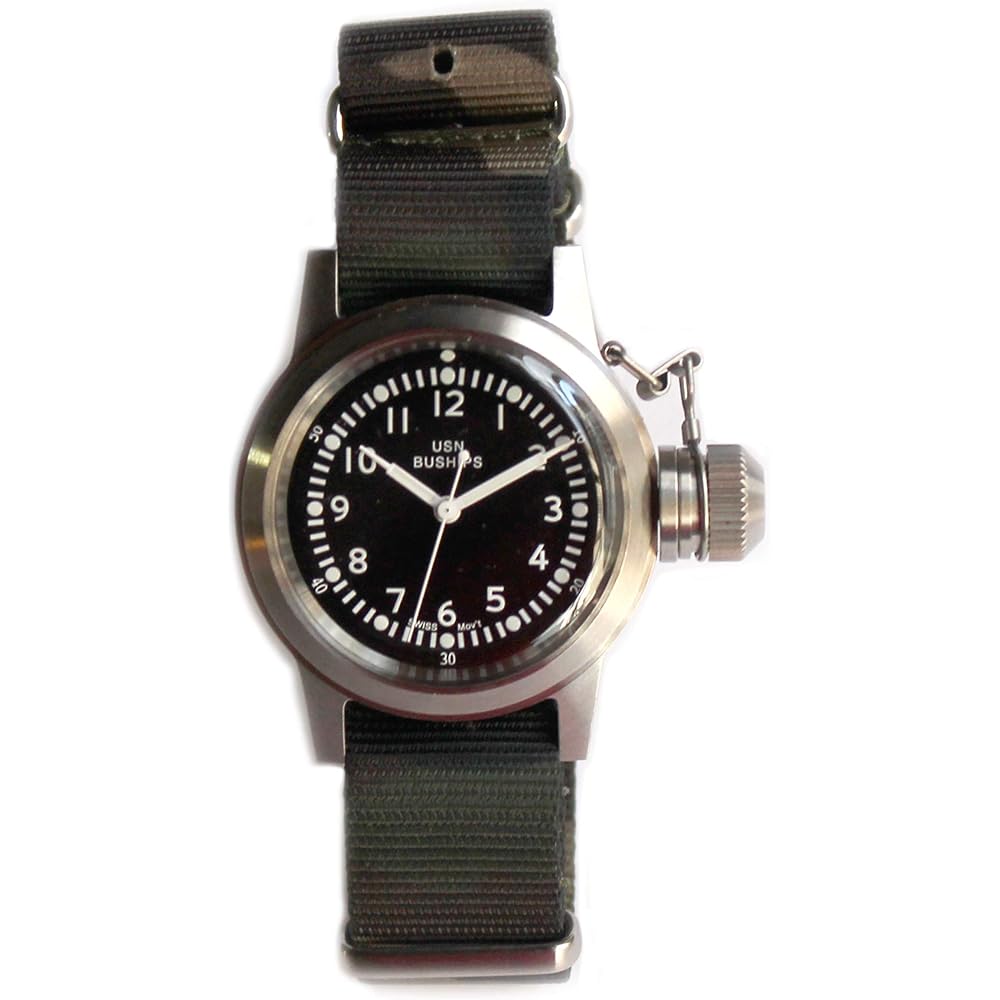 Naval Watch Co. Mil.-04 Military Watch Silver Camouflage US Marine USN BUSHIPS Type