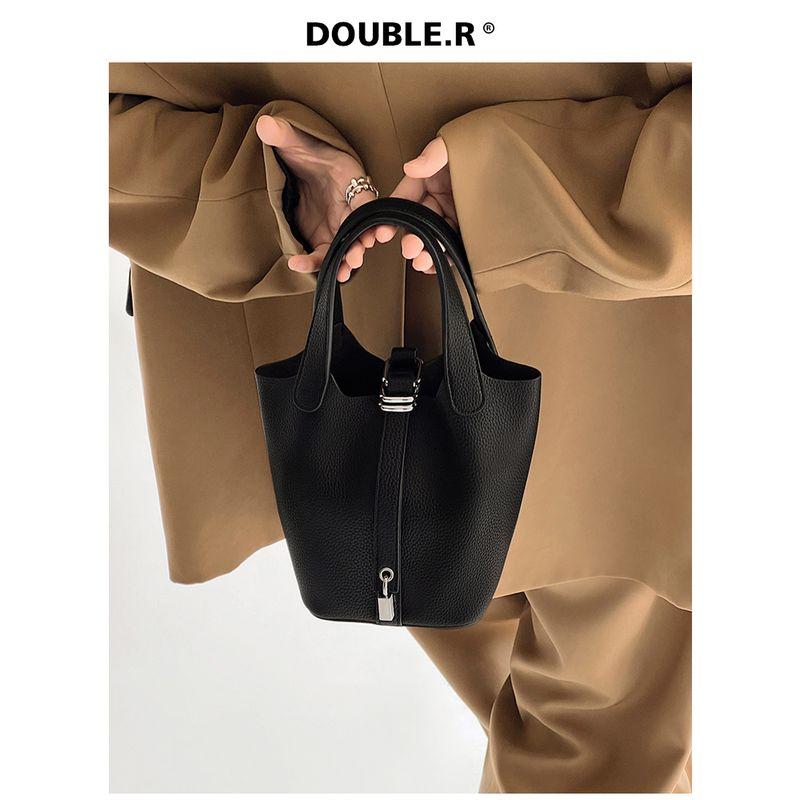 

Xiao Rui Pretty Bag Lychee Pattern Soft Leather Handbag Bags Black Knight Black-Small amount of In Stock