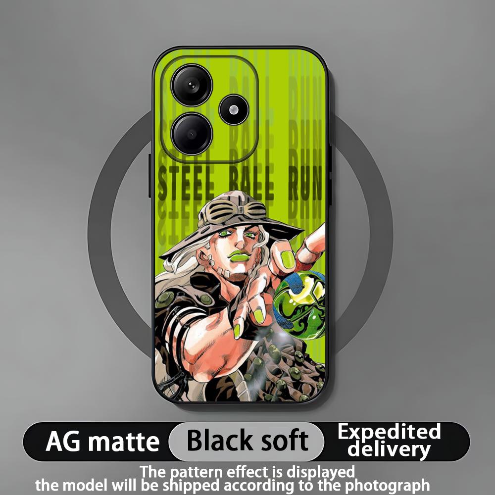 

JOJO Steel Ball Run Phone Case For Xiaomi Redmi Note 14 13 12 11 Pro Plus S 5G 14C A3 Soft Black Phone Cover Redmi Note 10 5G