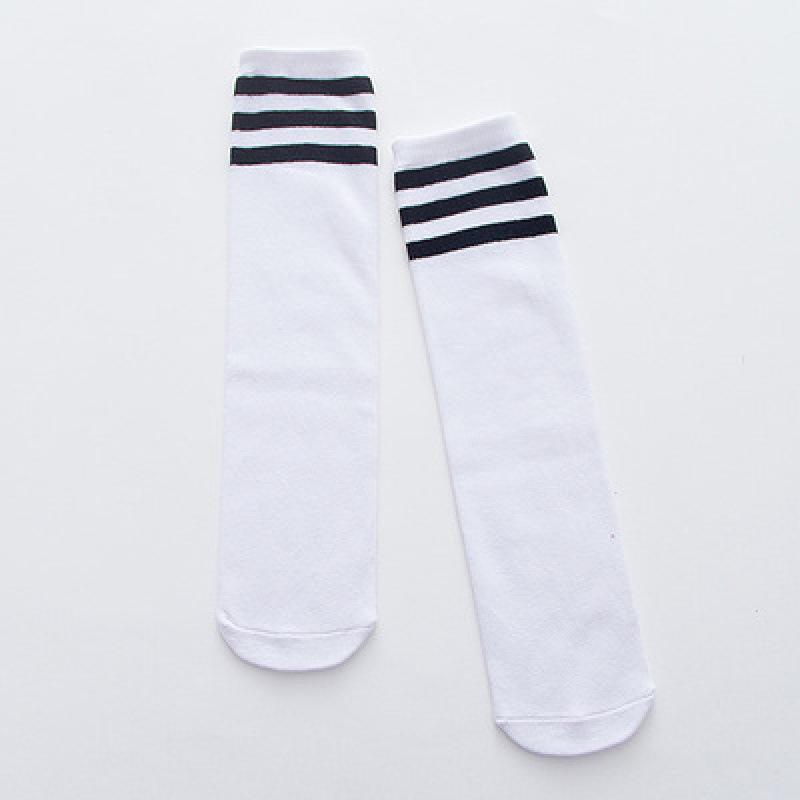 Children s Three-Stripe Mid-Calf, Over-the-Knee Socks – Girls  & Boys  Cotton Football Socks 50cm Length