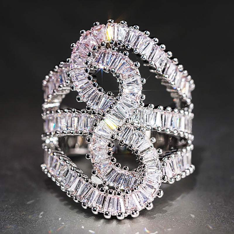 

Роскошные кольца с полыми вставками и сверкающим цирконием для женщин. Великолепные аксессуары на палец для юбилейной вечеринки. Стильные ювелирные подарки. 10