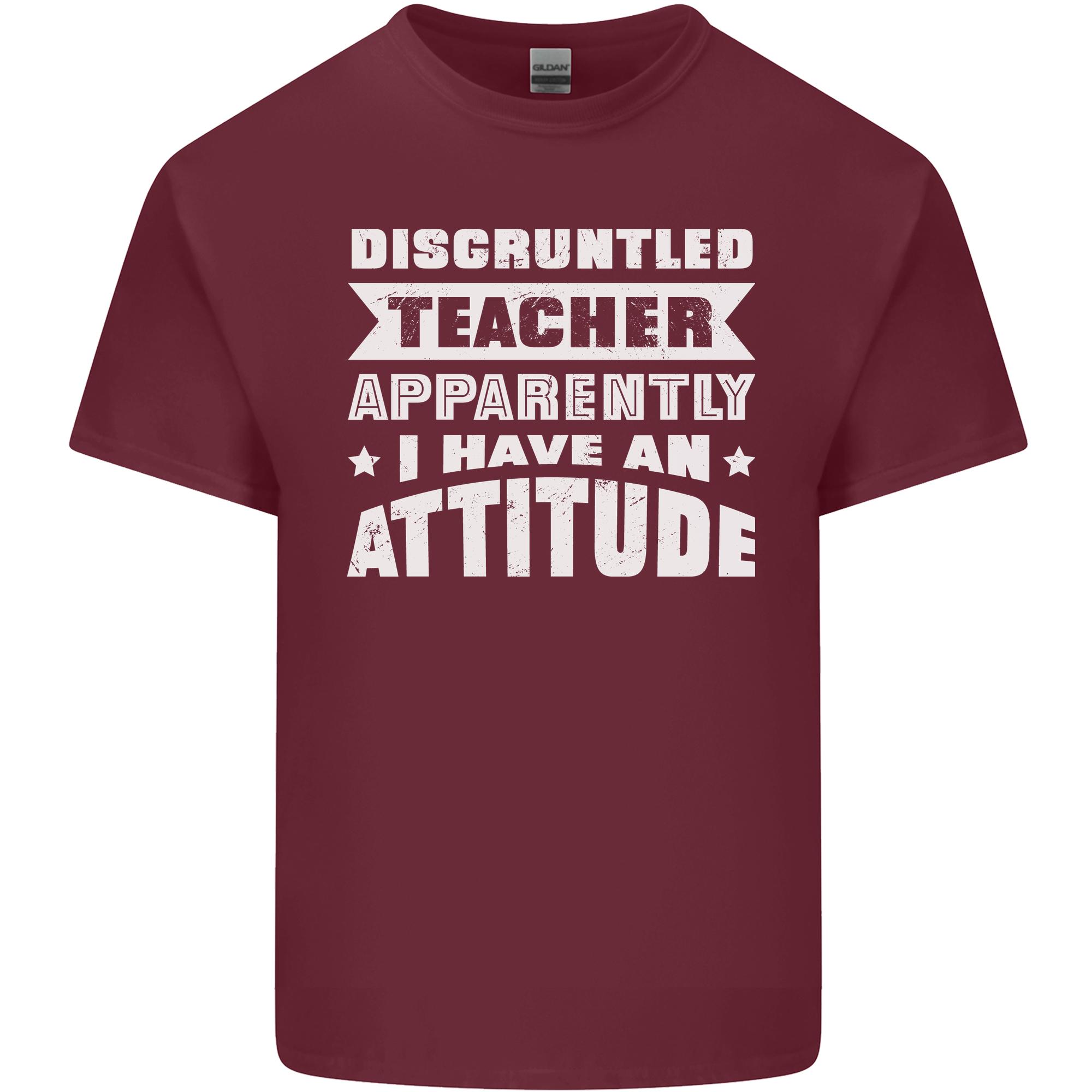 Teacher Attitude Funny Teaching Maths English Unisexs Light Cotton TShirt S
