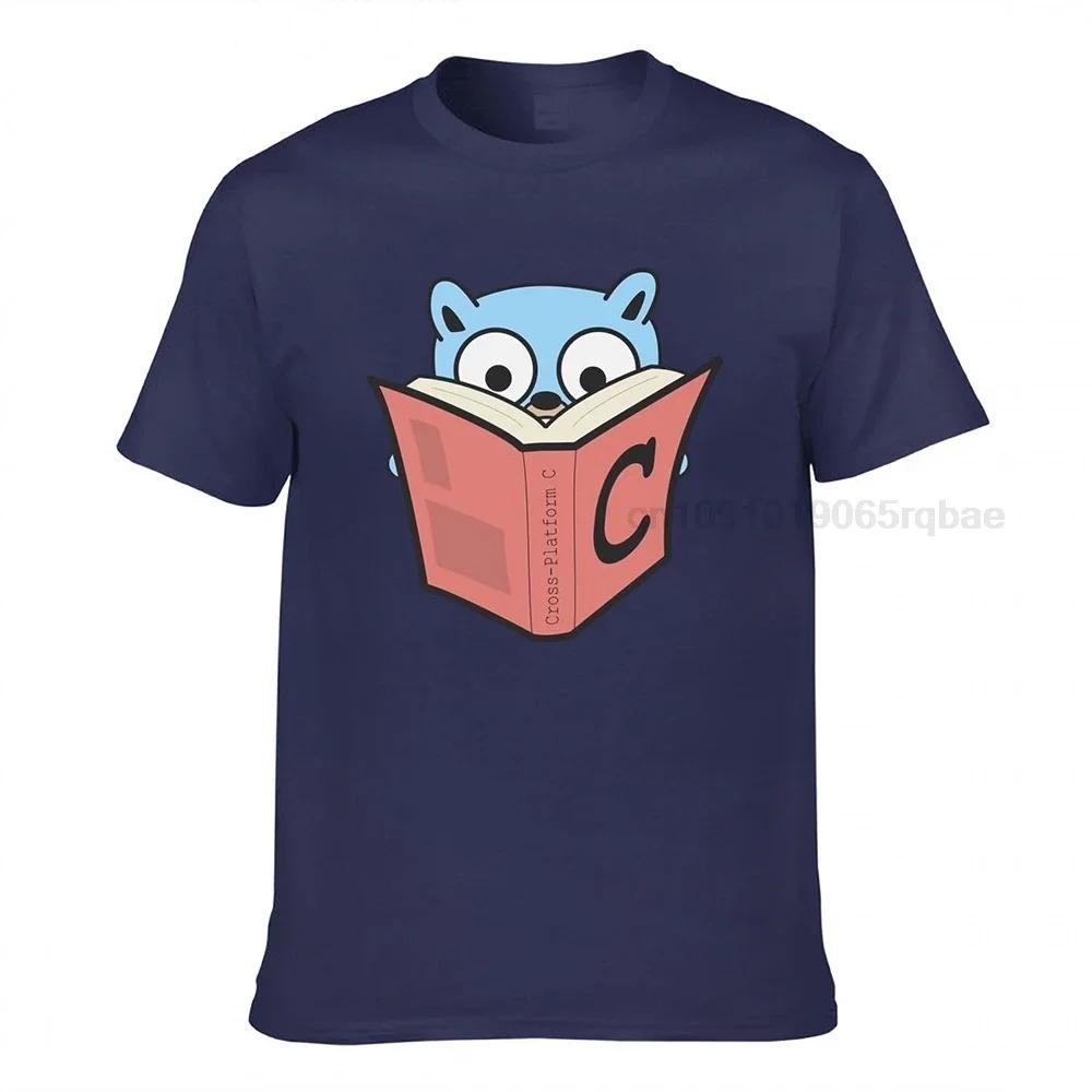 Go Gopher With C Book Tshirt Unisex Golang Unique Pure Cotton Tee Shirt Crew Neck Classic Short Sleeve T Shirt Unique Clothes