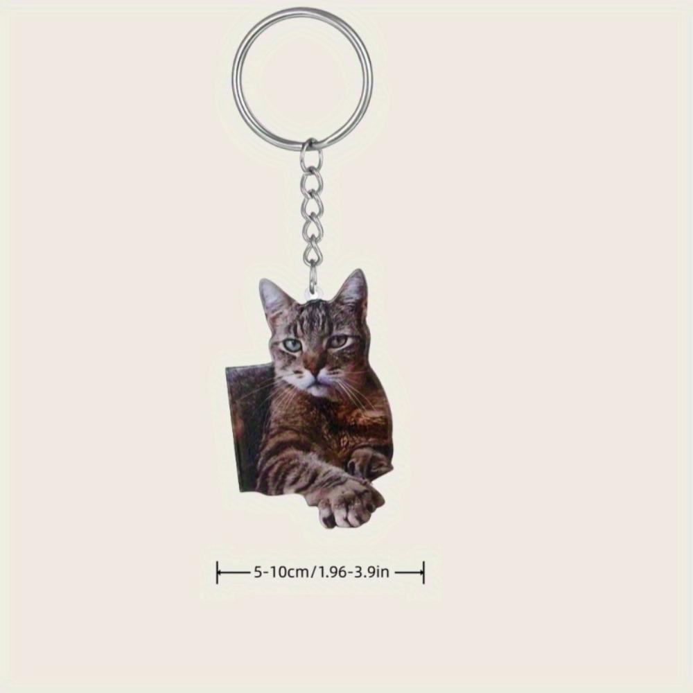 Personalized Pet Photo Keychain - Custom Acrylic Keychain with Photo of Your Dog or Cat, Graduation Gift, Name Customization, Graduation Gift