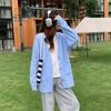 Lazy Wind Loose V-neck Knitted Cardigan Autumn and Winter Solid Color Versatile Cardigan Age-reducing Soft Sweater Jacket Women