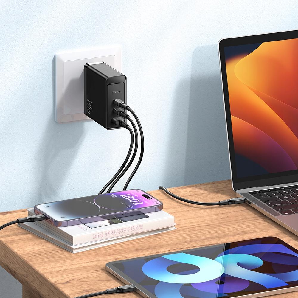 Fast Charger, Gan, Usb-C, Usb, 3 Ports, 140W, Mcdodo