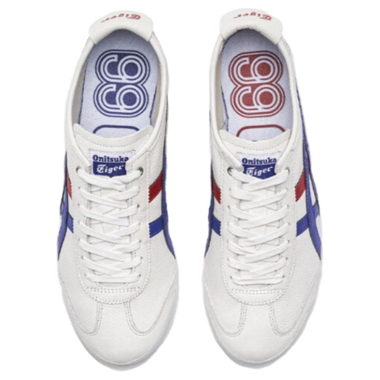 Onitsuka Tiger Mexico 66 Comfortable Versatile Durable Non-Slip Supportive Low-Top Casual Shoes Unisex sneaker White Blue Red 1183C693-100