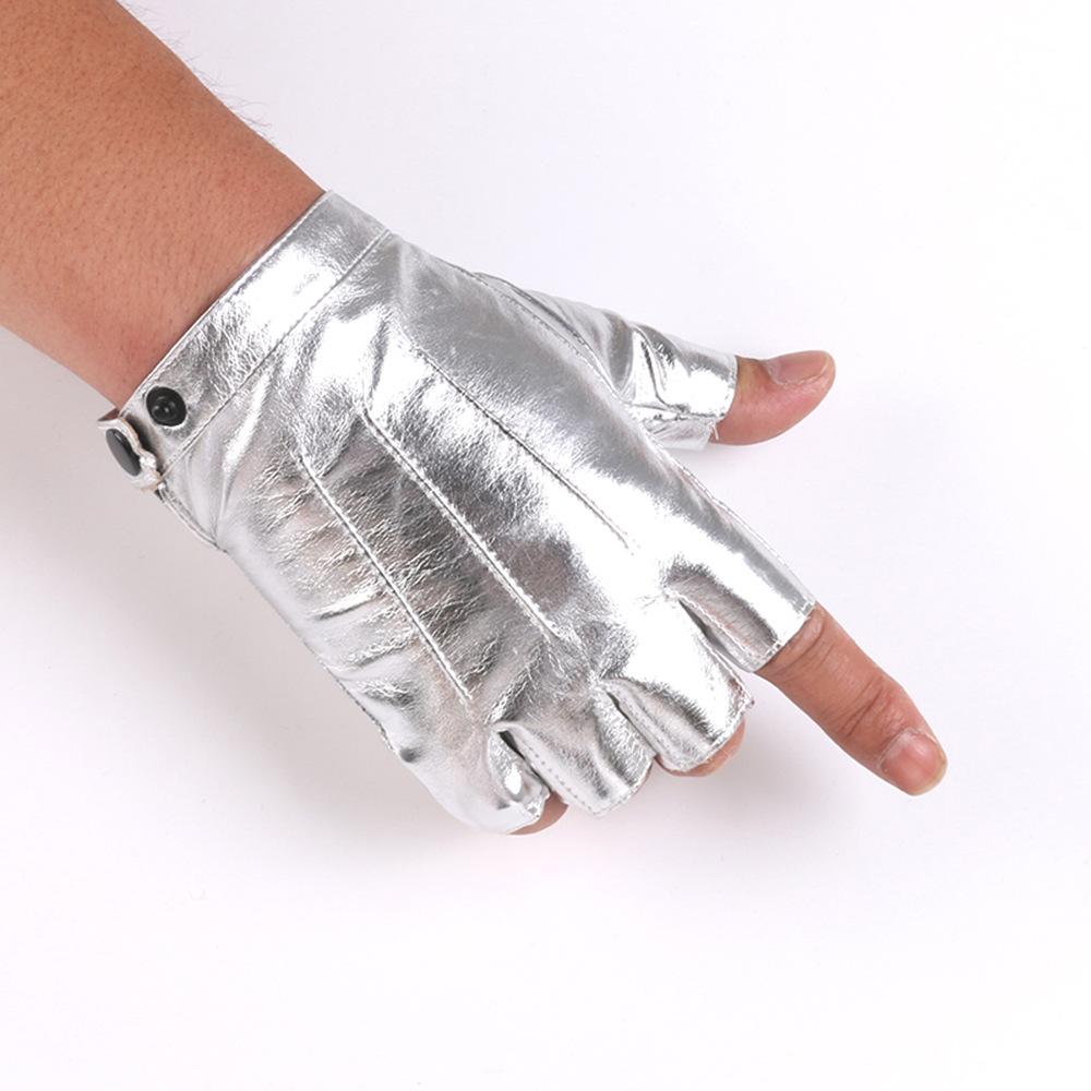 Drie-snarige lederen halfvingerhandschoenen voor heren en dames, veelkleurig, straatdans, dun, nachtclub, dames performance, danshandschoenen