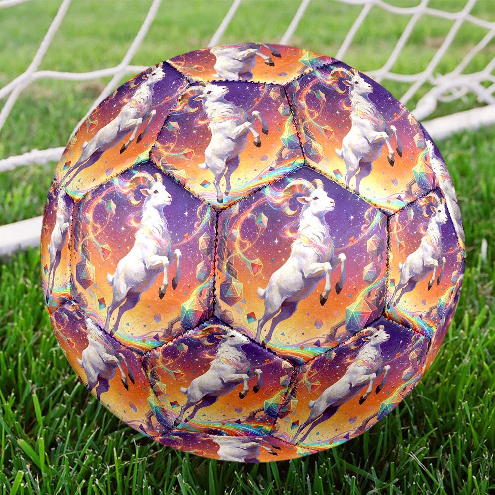 1pc Celestial Goat Journey Theme Soccer Ball Football, Size 5, Lightweight PVC, Durable Outdoor Training Soccer Ball, Gift M61465