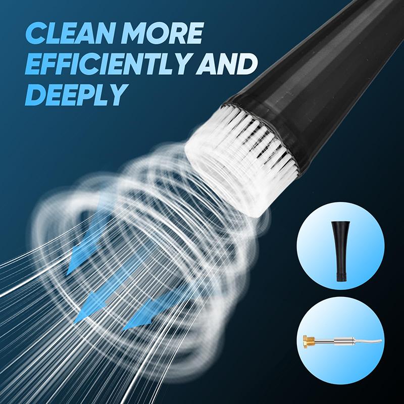 2 In 1 Air Blow Car Wash Gun With 2 Nozzles Efficient Dry Cleaning Gun High Pressure Tornado Dust Blowing Gun Professional
