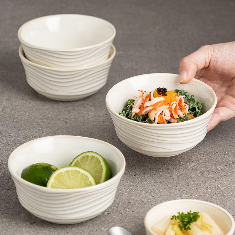 2026 Japanese-Style Ceramic Bowl: Simple Rice, Soup, Yogurt, Dessert & Salad Bowl for Home & Commercial Use
