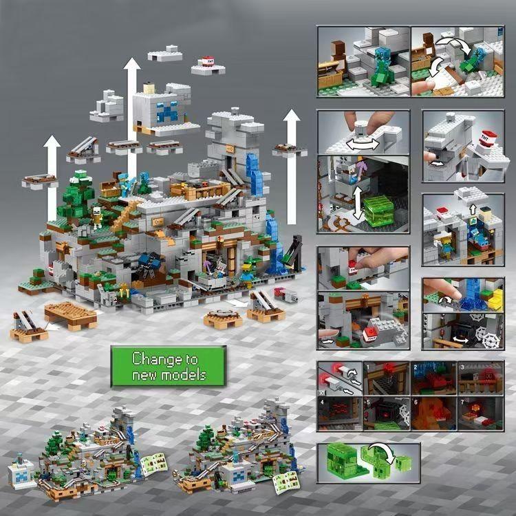 Minecraft Mountain Cave Puzzle Toy Building Block Set For Kids Educational Play