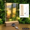 2pcs Warm Light Rectangular Stand LED Wood Display Base for Resin Art/Crystal Statue/Jewelry Display Desk Decor Stand Lamp