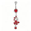 1Pcs Stainless Steel Cross-Border Hot-Selling Love Belly Button Ring 14G Tassel Pendant With Zirconia Belly Button Stud